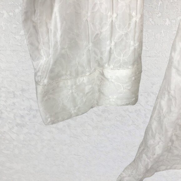 Liz Claiborne First Issue White Lace V-Neck Long Sleeve Button-Up Blouse Size M - Picture 6 of 9
